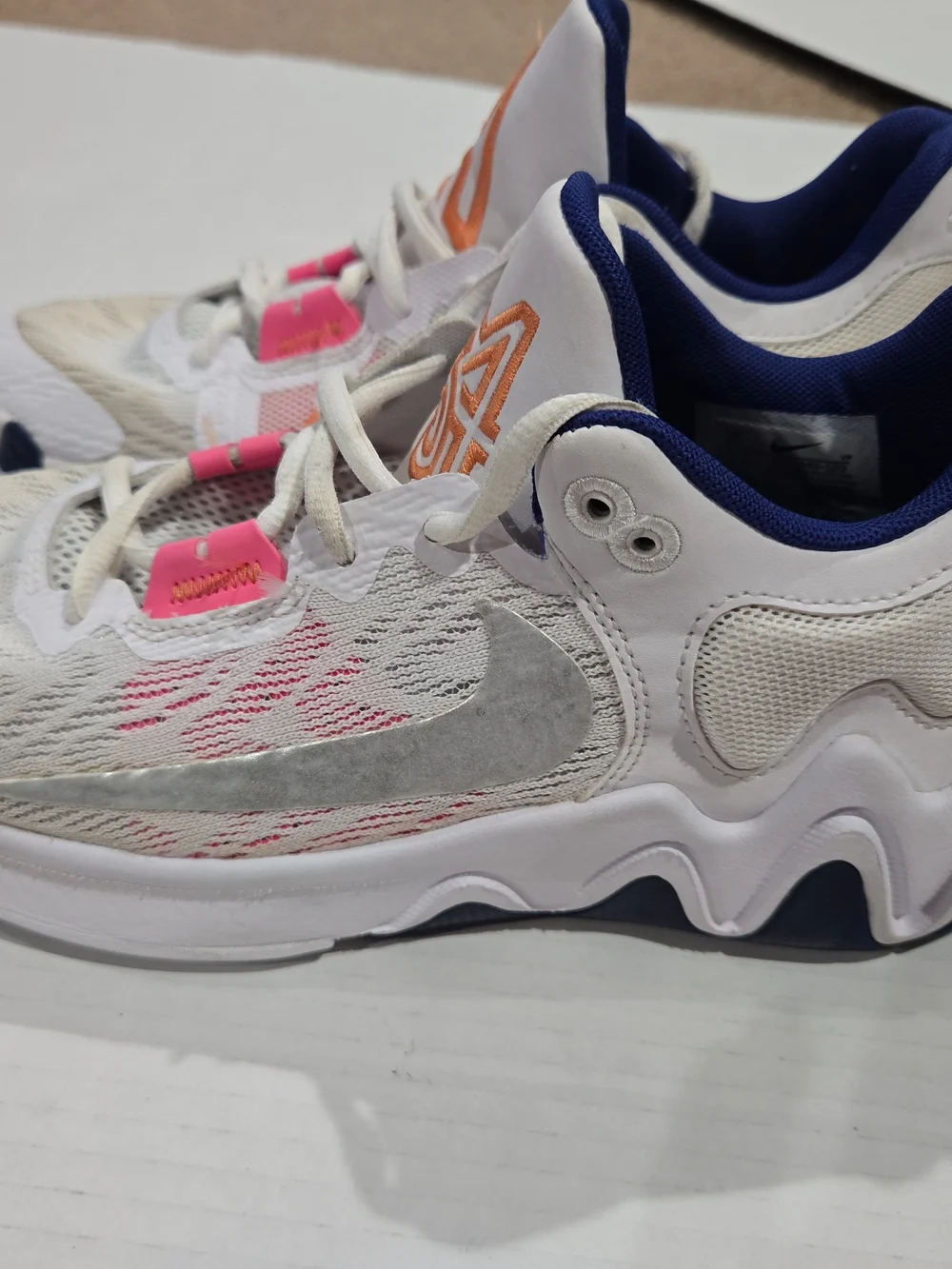 Nike Giannis Immortality 2 White Deep Royal Blue Pink Size 6Y